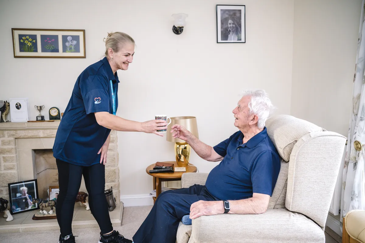 Abney & Baker caregiver on a companionship visit with a client in Keynsham.